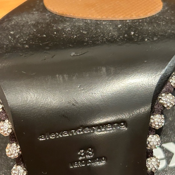 Alexander Wang Satin pointed-toe slingback pumps with crystal embellishments US8 - Picture 3 of 3